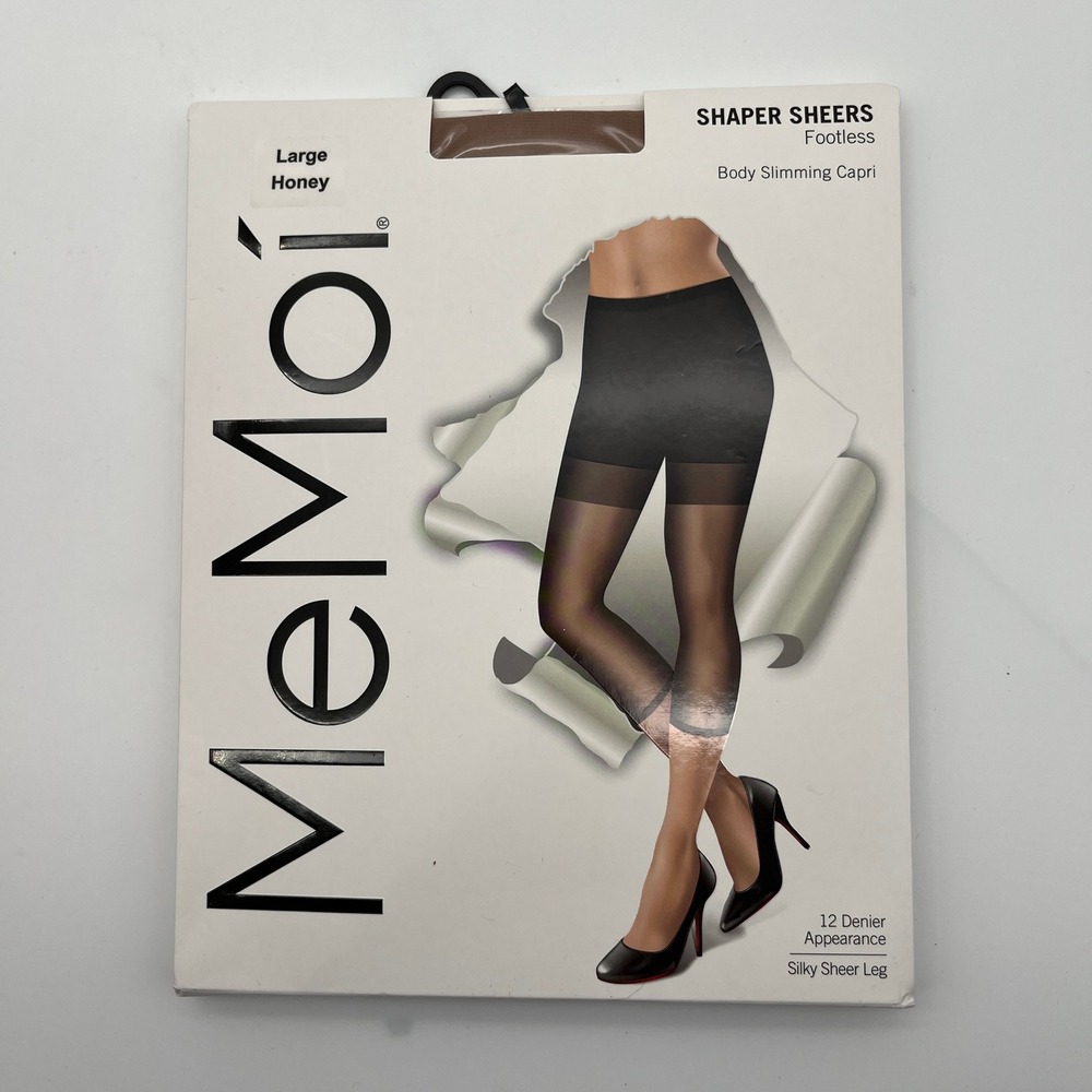 MeMoi Shaper Sheers Womens Large Honey Footless Capri Body‎ Slimming MM-226 NEW
